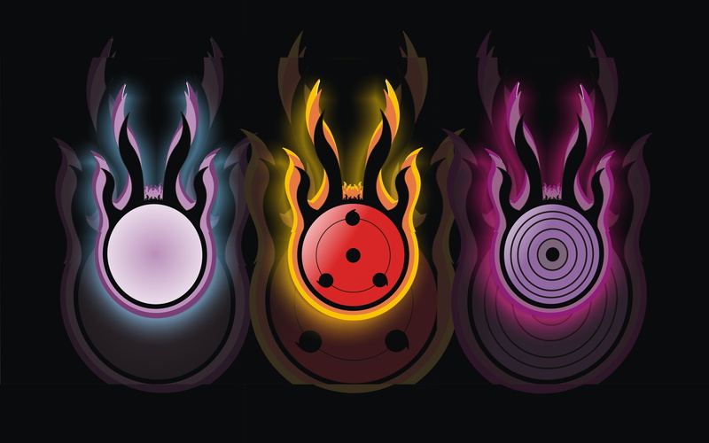 multi Colored, geometric shape, pattern, naruto, shiny, still life, color, vibrant color, byakugan, close-up, black Color, indoors, illustration, computer Graphic