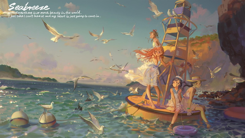 women, day, vertebrate, fish, group of people, human arm, sea, large group of animals, anime girls, animals in the wild, water, swimming, group of animals