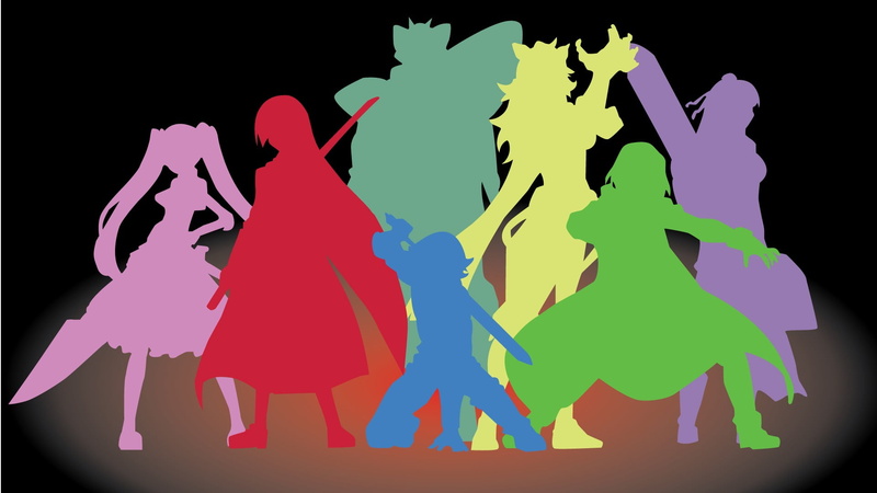 silhouette, character, indoors, multicolored, art and craft, Sheele, standing, studio shot, animated, Akame ga Kill!, full length, human representation
