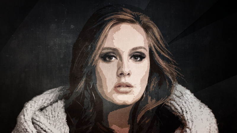 make-up, body part, long hair, musician, looking at camera, Adele, portrait, indoors, hair, singer, beautiful woman, black background, hairstyle, adult