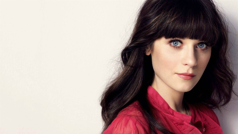 beauty, young women, adult, hairstyle, blue eyes, women, brunette, bangs, long hair, Zooey Deschanel, face, beautiful woman, portrait, human face, young adult
