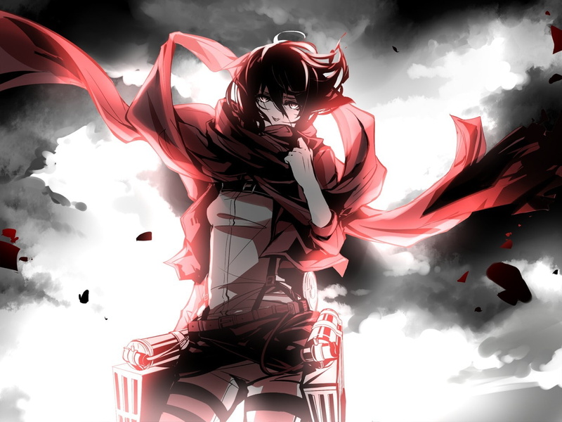 scarf, 720P, Mikasa Ackerman, Shingeki no Kyojin