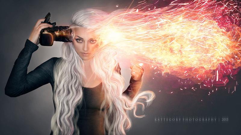 1080P, fire, digital art, 500px, women, camera, Kat Armendariz