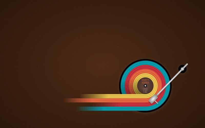 blue, orange, 1080P, yellow, illustration, record, 1920x1200, vector, turntable