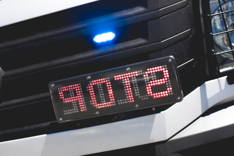 stop, red, focus on foreground, flashing, sign, Sign on, no people, lights, technology, number, czech, digital clock, Flashing Light, transportation, policie
