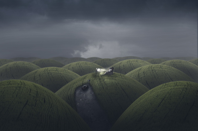 rural scene, tranquility, agriculture, 1080P, scenics - nature, day, outdoors, landscape, green, farm, green color, plaid, plant, digital art, growth