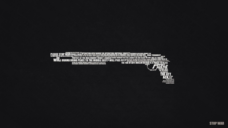 war, illustration, stop, typography, shotgun, 1920x1080, 1080P
