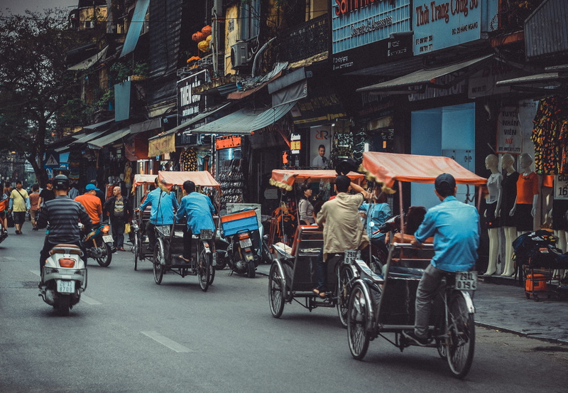 transportation, adult, people, daytime, street, riding, driving, 2K, motor, city life, city, city street, scooter, rear view, built structure, bikes, white