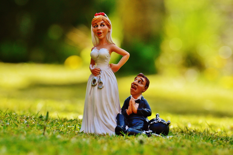 married, figure, bride and groom, selective focus, smiling, panic, young adult, women, decoration, grind down the aisle, deco, connection, two people, females