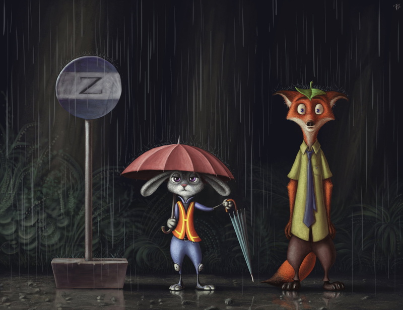 two people, male likeness, Nick Wild, nature, sign, art and craft, standing, 2K, representation, Judy Hopps, protection, people, zootopia, security