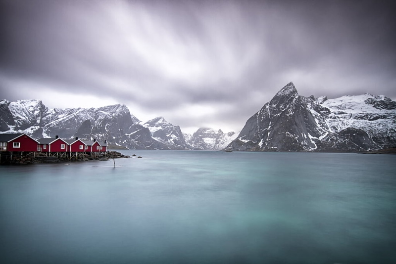 winter, sea, landscape, XVIII, 480P, Moskenes, 7d, Noruega, water, fjord, beside, sky  travel, mountain, nature, snow, LOFOTEN, near, beach, houses, scenics