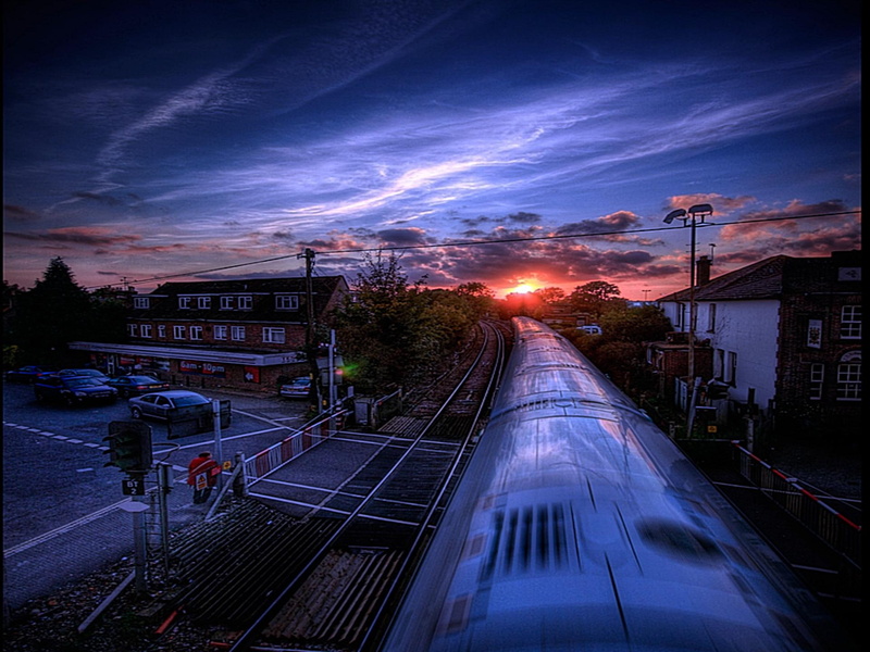 fascinating, train, warm, lovely, 1080P, amazing, leading, awesome, cool, 3d and abstract, sunset, beauty, marvellous