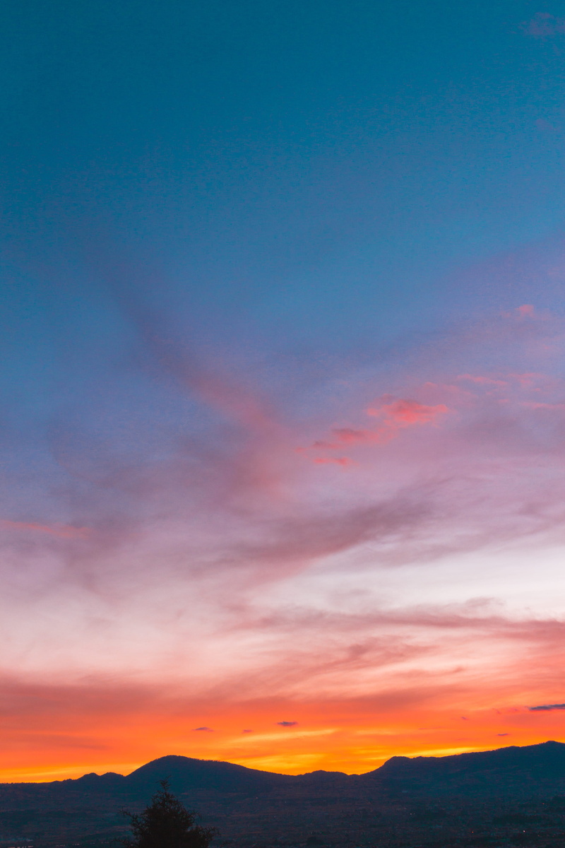 night, 5K, orange color, environment, landscape, no people, non-urban scene, mountain range, colorful sunset, dusk, mexico, toluca, sunset, romantic sky