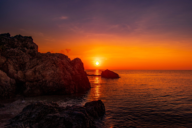 romantic sky, 5K, sea, cloud, landscape, sky, evening, water, horizon, japan landscape, horizon over water, seascape, views, body, no people, land, light