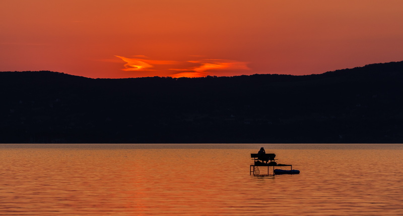 recreational boat, in the evening, scenics - nature, orange color, outdoors, tranquility, beauty in nature, nautical vessel, sea, landscape, no people