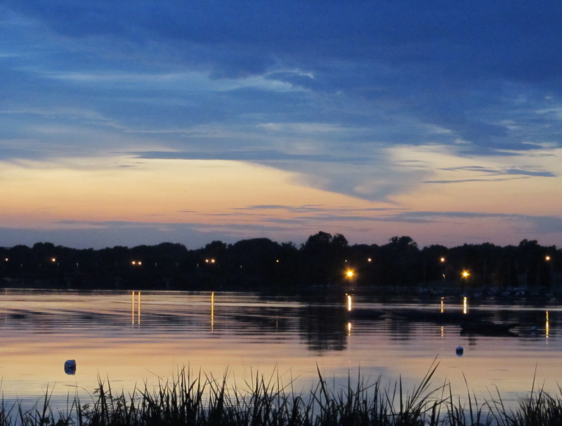 texas, white rock lake, dallas, lights on, no people, plant, 2K, nightfall, dusk, outdoors, scenics - nature, tranquility, calm, colorful, sky, orange color
