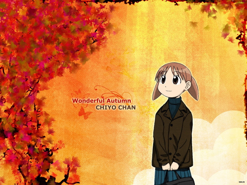 wall, fall, people, nature, chan, girl, autumn, 720P, real people, representation, graffiti, art and craft, azumanga daioh, obscured face, plant, waist up