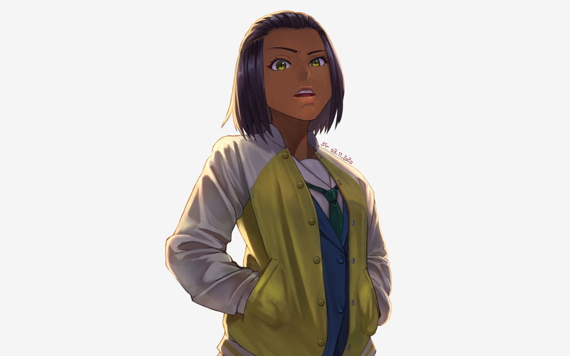 white background, anime girls, 1080P, Eizouken ni wa Te wo Dasu na!, anime, Sowande Sakaki