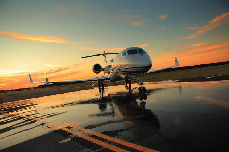 airplane, reflection, humidity, at night, 1080P, gulfstream, sunset, aircraft planes, airport
