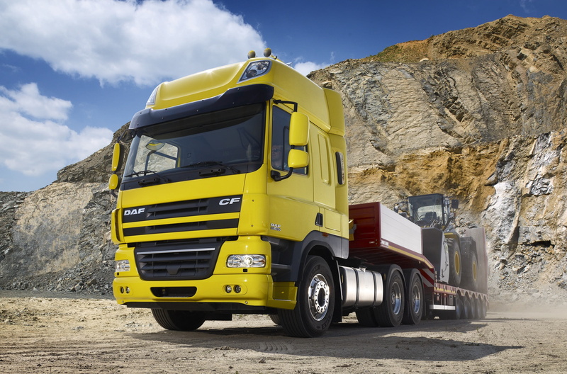 dust, Space Cab, machinery, 6x2, the trailer, DAF, DAF CF85.460, yellow, Euro5, tractor, breed, bucket, quarry, 1080P