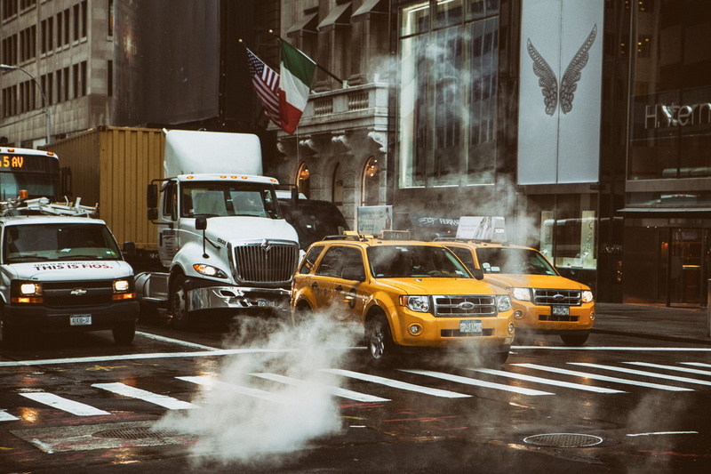 city and Urban, wet, road, traffic, city life, motor vehicle, transportation, motion, uSA, day, 4K, outdoors, new, architecture, cars, york, city, nYC