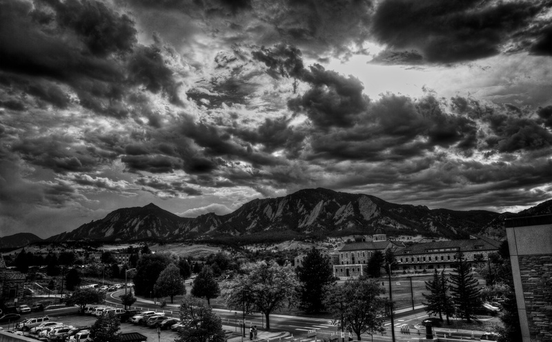 Mountains, built structure, University, storm, storm cloud, no people, snowcapped mountain, outdoors, Boulder, beauty in nature, Clouds, White, flatirons