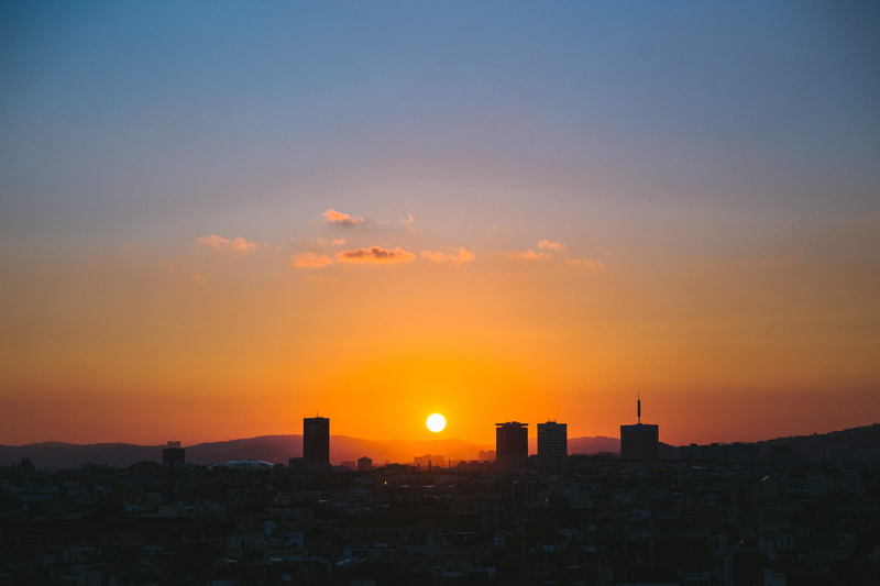 built structure, 2K, urban, beauty in nature, downtown, no people, apartment, nature, buildings, modern, architecture, panorama, landscape, sundown, red