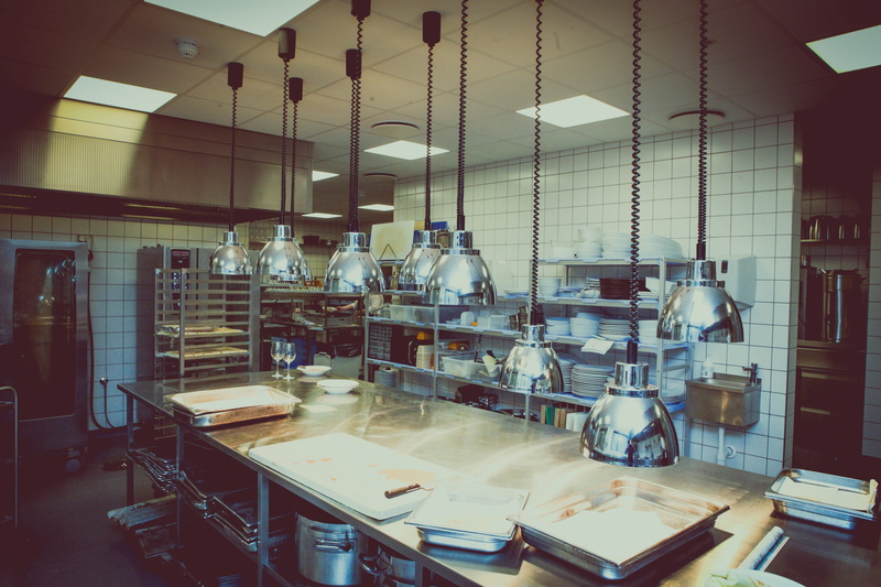 copenhagen, kitchen, commercial kitchen, table, kitchen utensil, cuisine, sushi, glostrup park hotel, workspace, glostrup, pendant light, illuminated, group