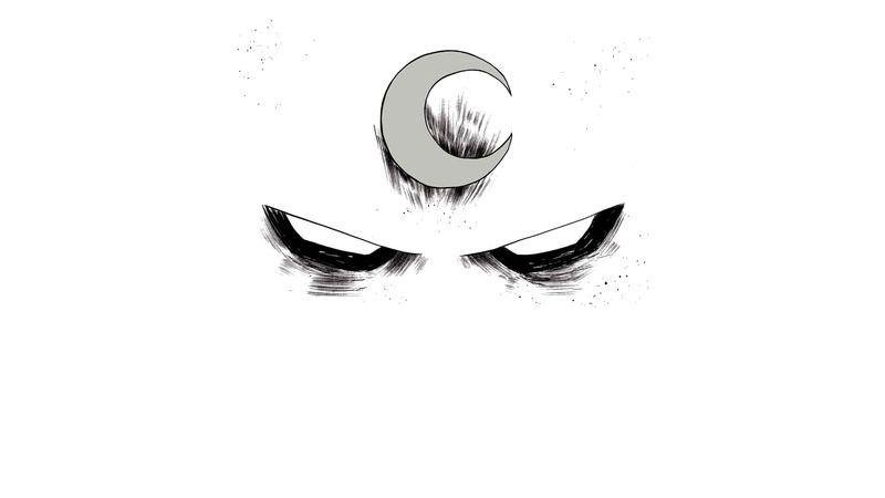 cartoon/comic, bw, 1080P, hd, marvel, white, knight, moon