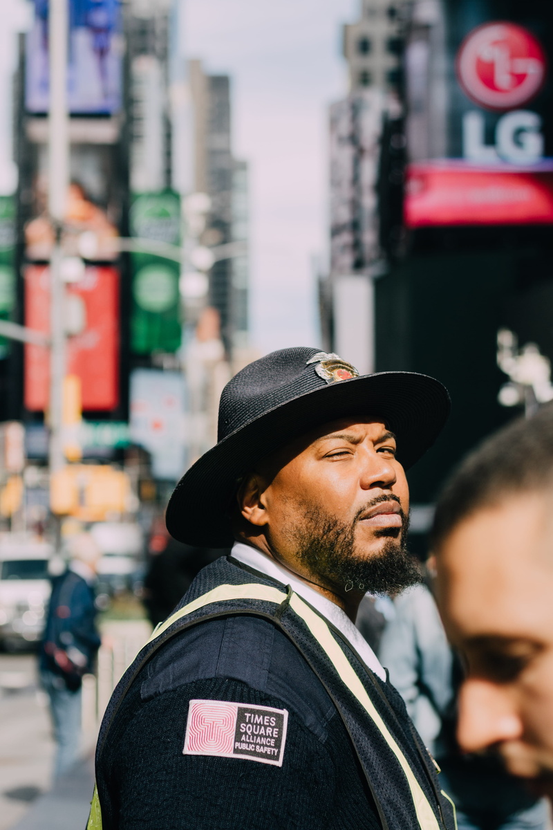 one person, clothing, black, newyork, nyc, face, life, mid adult, human, fashion, candid, beard, real people, timessquare, building exterior, wearing, street