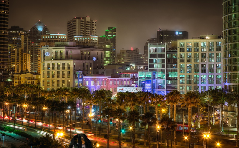 residential district, 5K, glowing, sandiego, Building, Architecture, California, tall - high, office building exterior, Comic, illuminated, comiccon, canon5dmarkiii