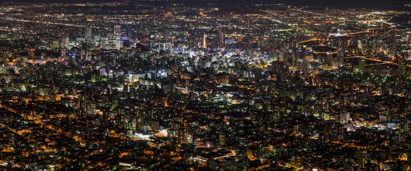 Aerial, Cityscape, 1080P, Sapporo, Night, Cities, City, Japan
