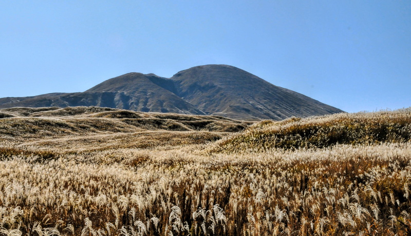 kumamoto, plant, mountain, aso, no people, field, susukino, landscape, blue, 4K, grass, rural Scene, scenics - nature, clear sky, sky, tranquil scene