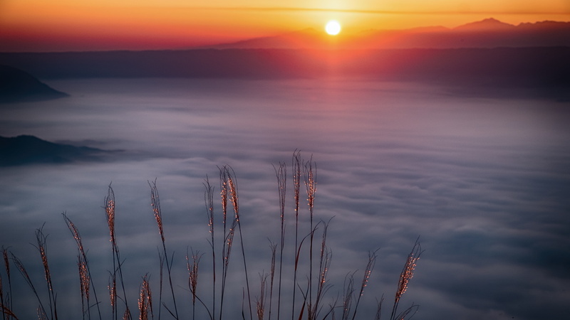 dramatic sky, tranquil scene, cloud, cloud - sky, silhouette, beauty in nature, non-urban scene, sky, japan, asahi, environment, nature, 4K, natural, sunset