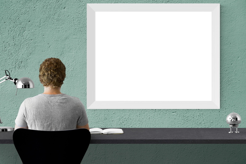 desk, wall, one person, men, front, hairstyle, frame, looking, rear view, wall - building feature, mock, child, architecture, waist up, hair, real people