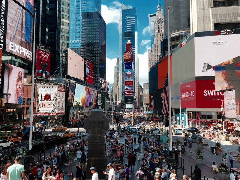 times square, new york, cityscape, 4K, street, building exterior, large group of people, financial district, city, newyork, architecture, advertisement