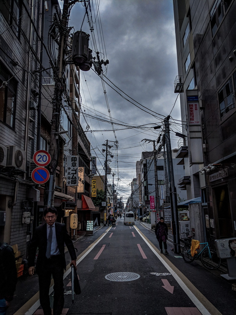 symbol, japan, built structure, real people, text, architecture, building exterior, osaka, the way forward, incidental people, streets, diminishing perspective