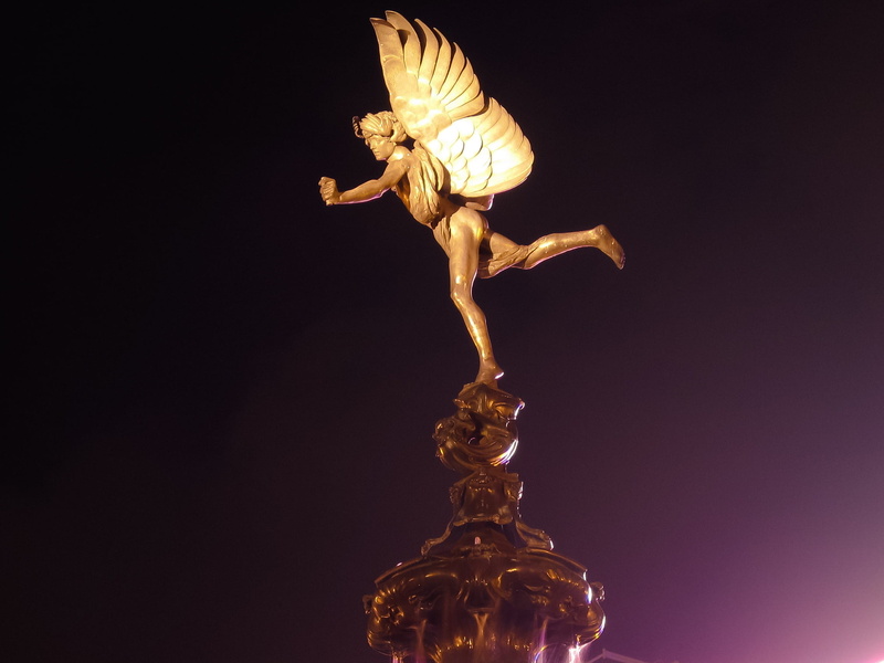 craft, angel, human representation, 1080P, england, ornate, nature, low angle view, statue, studio shot, night, united kingdom, representation, piccadilly