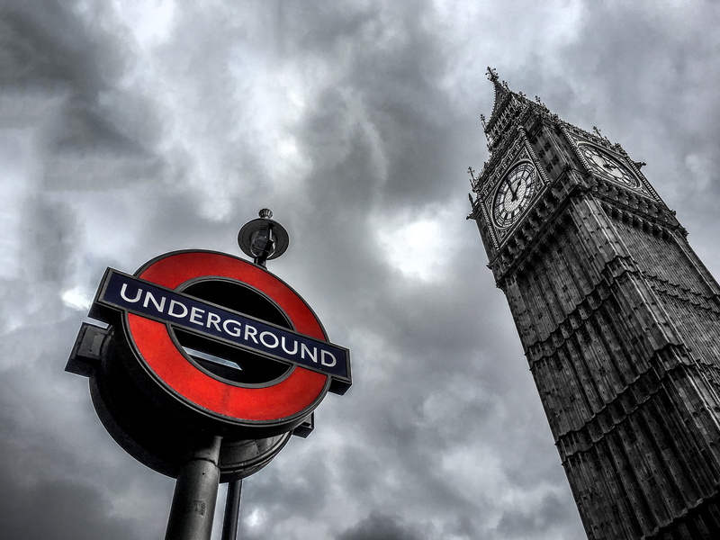 architecture, no people, information sign, communication, text, day, cloudy, road, sign, nature, road sign, cloud - sky, underground, london, red, big ben