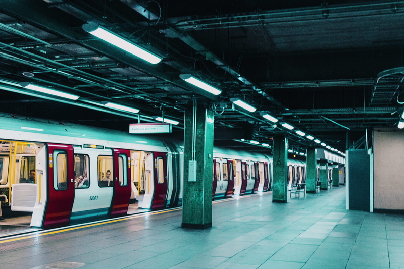 architectural column, passenger train, subway, underground, transportation, 5K, tube, public transportation, united kingdom, absence, mode of transportation