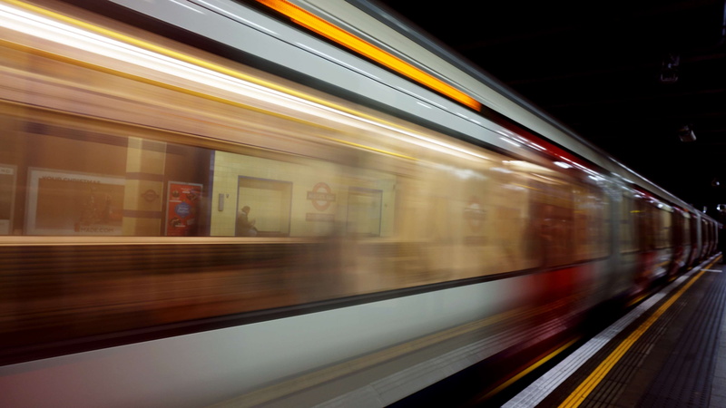 aldgate east, railroad station, metro, 4K, illuminated, london, tube, on the move, passenger train, blurred motion, transportation, rail transportation