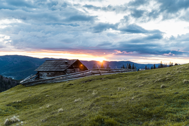 shelter, scenics - nature, architecture, rural, mountain, sky, plant, beauty in nature, farm, lens flare, flare, cabin, field, outdoors, land, landscape