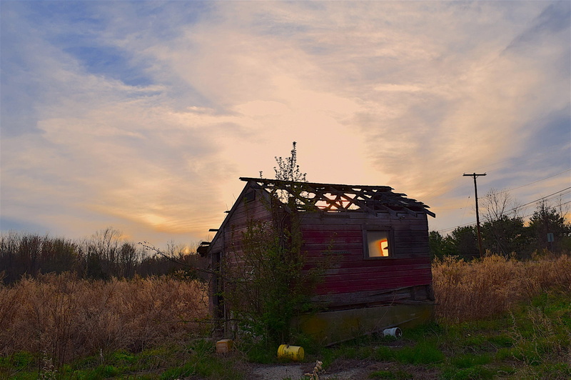 roof, landscape, building, farm, ruined, wood, outdoors, abandoned, weathered, rustic, grass, cloud - sky, old-fashioned, dilapidated, exterior, scene