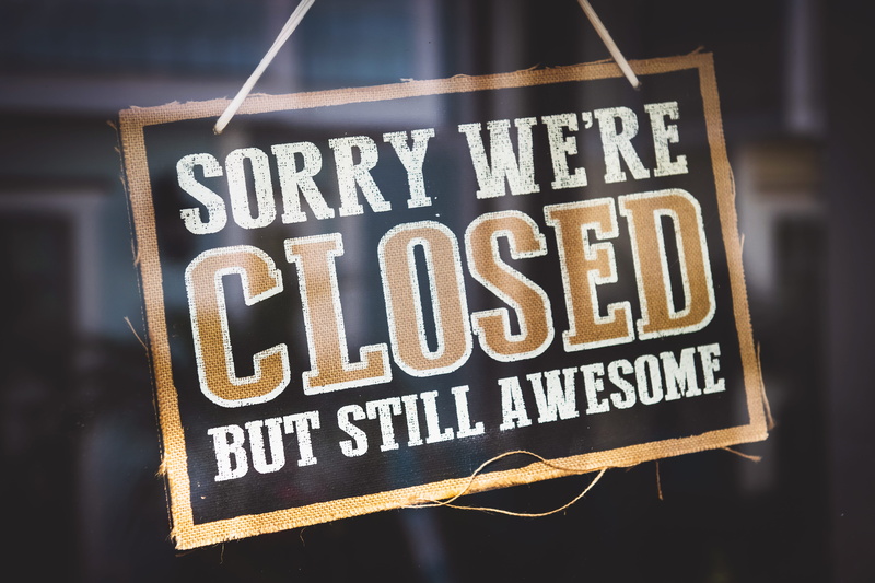 business, hanging, focus on foreground, glass, indoors, text, communication, black color, sorry, re, sign, small business, still, 8K, store, day, message