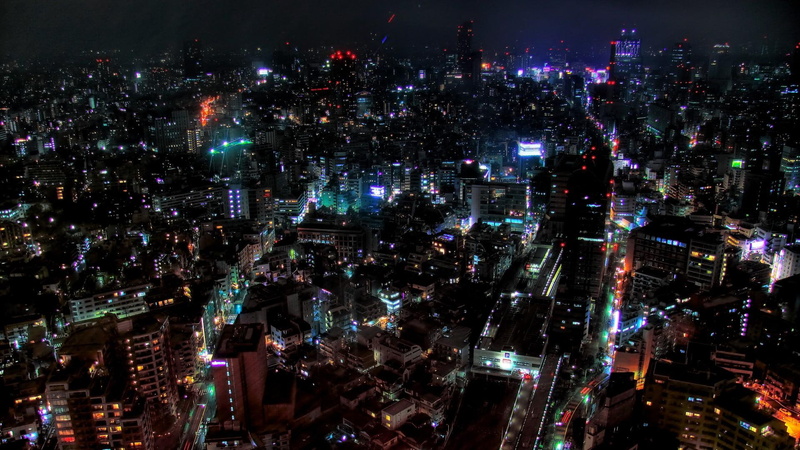 dark, city, 1080P, tokyo, nature and landscapes, lights, japan