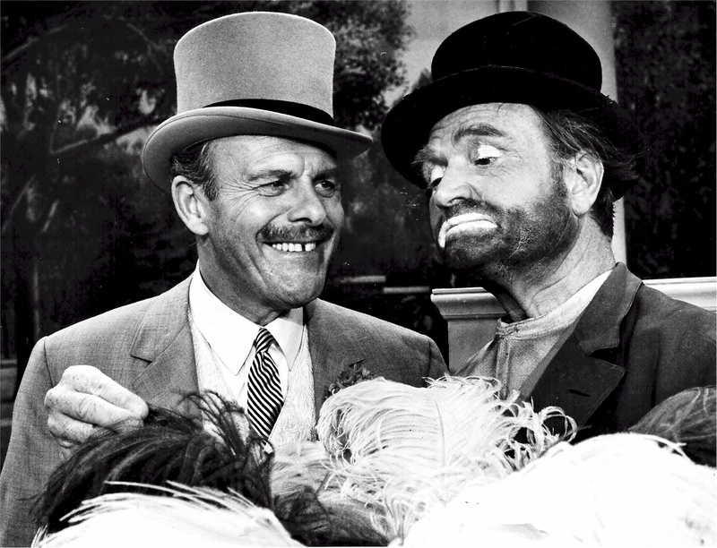 artist, togetherness, cinema, character actor, outdoors, smiling, english, stage, facial hair, people, vintage, two people, males, comedians, portrait