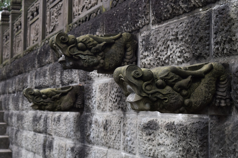 mammal, animal themes, dragon, representation, animal representation, lizard, no people, stone wall, architecture, ornament, 5K, china, art, archaeology