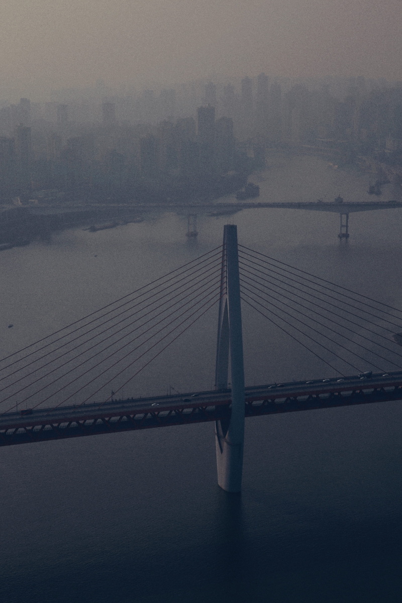metropolis, bay, river, city, town, architecture, 重庆, cyberpunk, urban, sky, water, cityscape, pollution, nature, bridge, bridge - man made structure, dusk