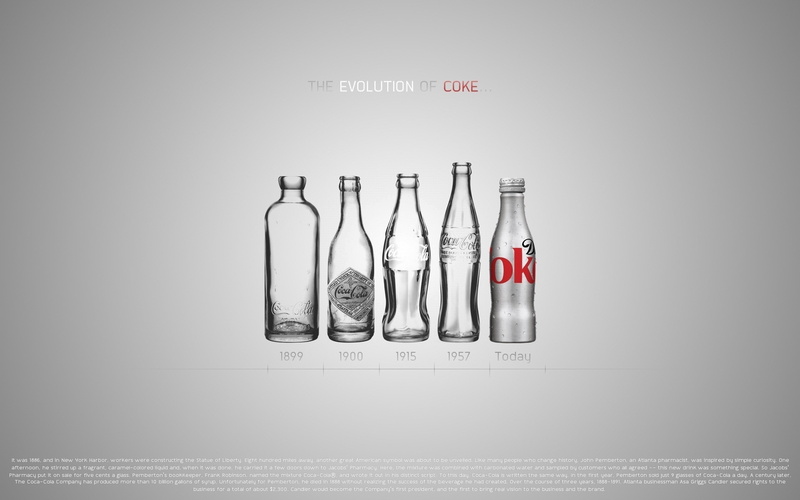 art, hd, 2K, cocacola, x, text, bottles, evolution, minimalistic