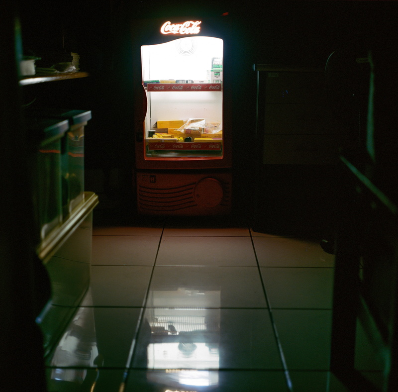 ilford, photography, kitchen, films, coke, domestic room, flooring, food, analog, chiller, tile, kodak, illuminated, darkroom, business, absence, lighting equipment